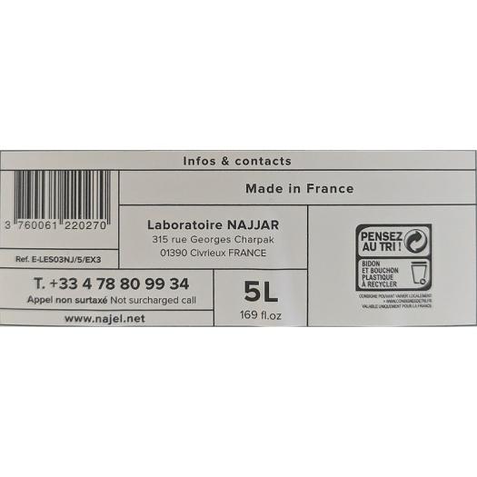 Detergente Lavadora de Alepo sin Perfume Najel Bio 5L