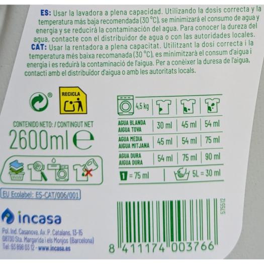 Detergente Líquido Concentrado Lavadora EcoLimp by Ecomimidú Bio 2,6L