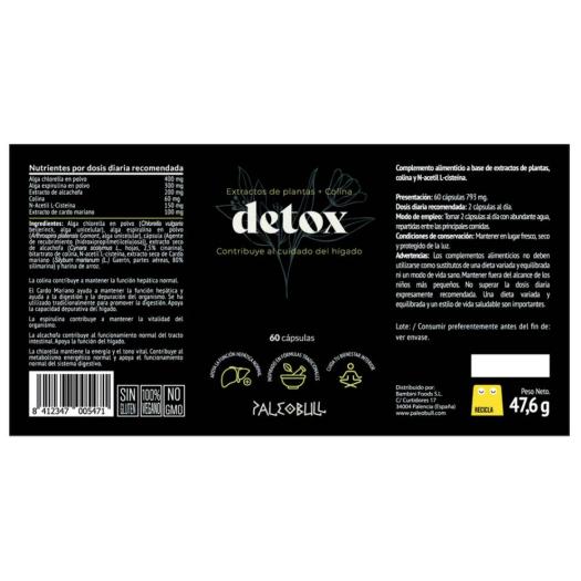 Detox con Cardo mariano, Alcachofa y Chlorella Paleobull 60 cápsulas