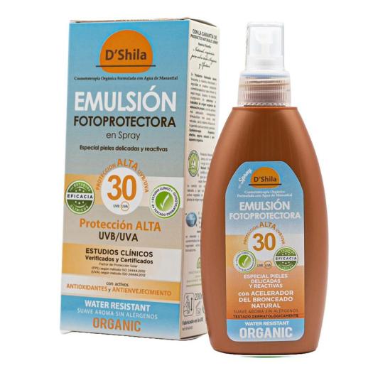 Emulsión Fotoprotectora en Spray Pieles Delicadas y Sensibles SPF 30 DShila 200 ml