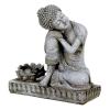 Estatua Buda con Portavela Gris 17cm