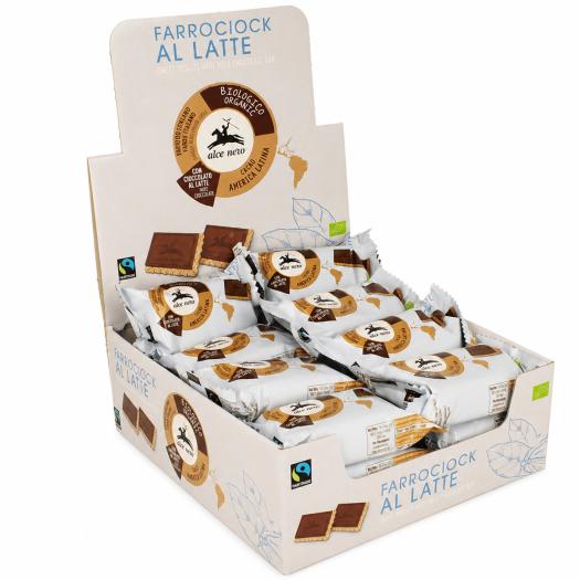 Farro Ciok Choco Leche Galleta Espelta Cubierta de Chocolate con Leche Alce Nero Bio 28g