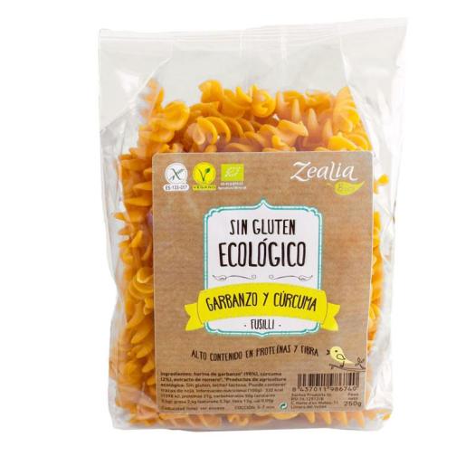 Fusilli de Garbanzo y Cúrcuma Sin Gluten Zealia Bio 250g