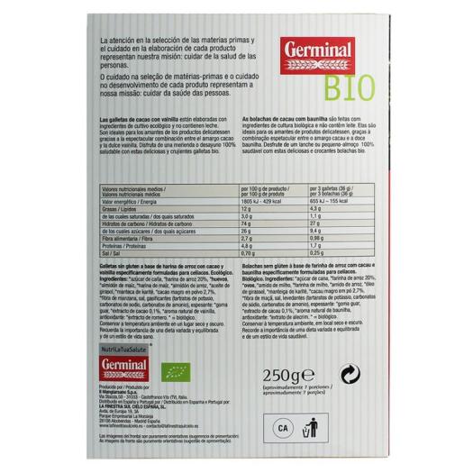 Galleta Cacao Vainilla Sin Gluten Germinal Bio 250g