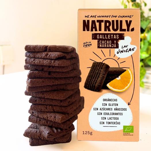 Galletas con Cacao y Naranja Natruly Bio 125g