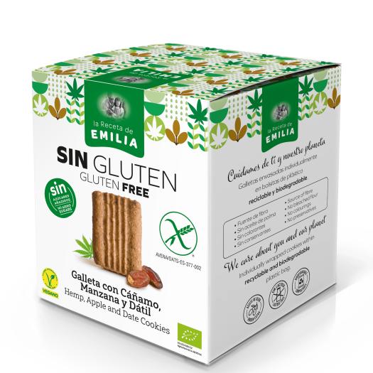 Galletas con Cáñamo Manzana y Dátil Sin Gluten La Receta de Emilia Bio 125g