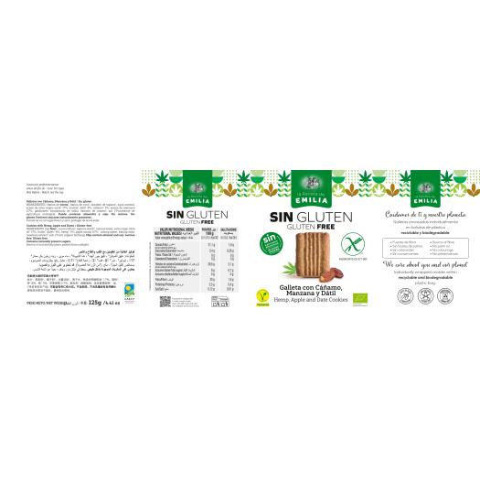 Galletas con Cáñamo Manzana y Dátil Sin Gluten La Receta de Emilia Bio 125g