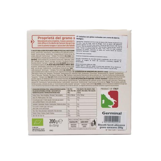 Galletas de Trigo Sarraceno Rellenas de Albaricoque Sin Gluten Germinal Bio 200g