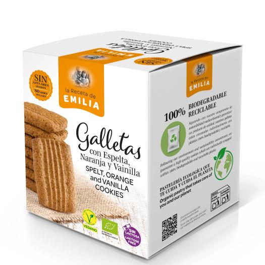 Galletas Vainilla y Naranja Sin Gluten La Receta de Emilia Bio 125g