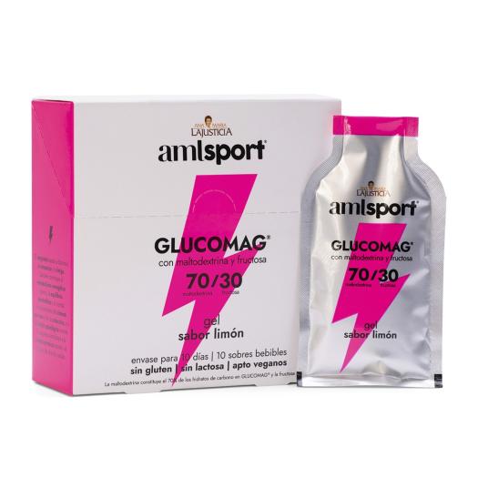 Glucomag 70 30 Gel Sabor Limón AMLSport 10 Sobres de 30ml