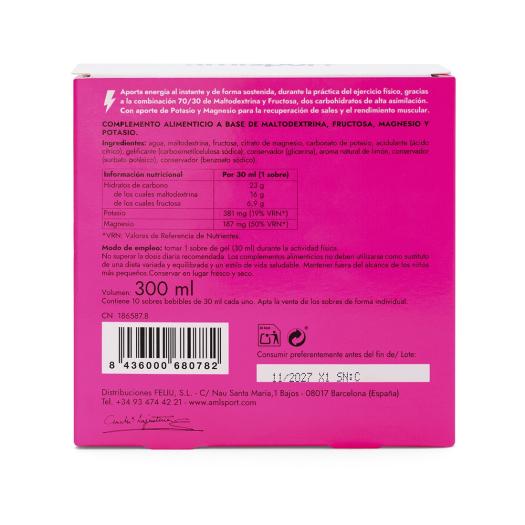 Glucomag 70 30 Gel Sabor Limón AMLSport 10 Sobres de 30ml