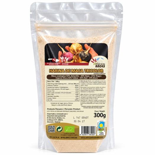 Harina de Maca Tricolor El Oro de los Andes Bio 300g