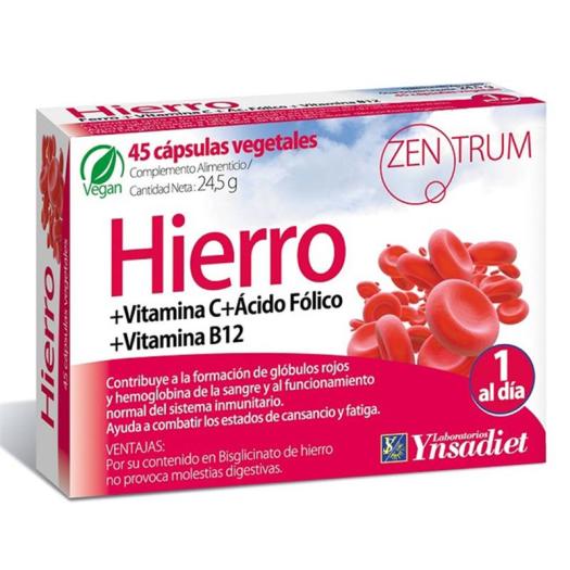 Hierro Zentrum Ynsadiet 45 Cápsulas Vegetales