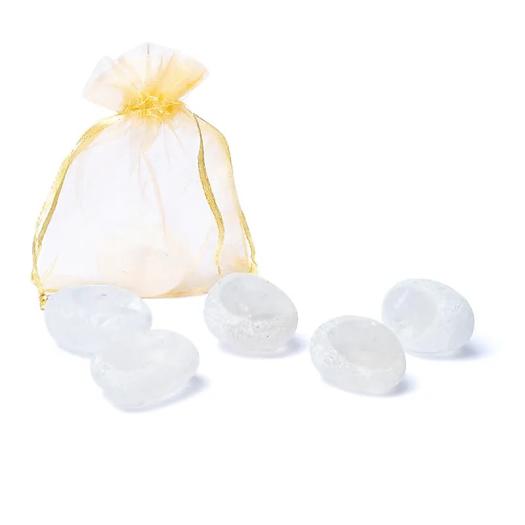 Huevo de Ema Cristal de Roca en Bolsa de Organza