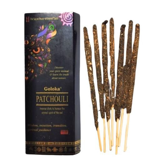 Incienso Búho Pachulí Goloka 8 Varillas x 13 cm
