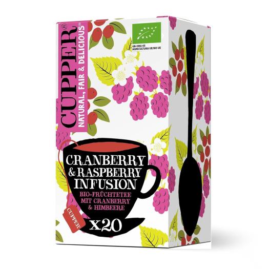 Infusión de Arándano y Frambuesa Cupper Bio 20 bolsitas
