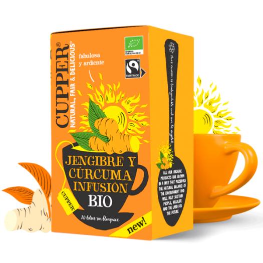 Infusión de Jengibre y Cúrcuma Cupper Bio 20 bolsitas