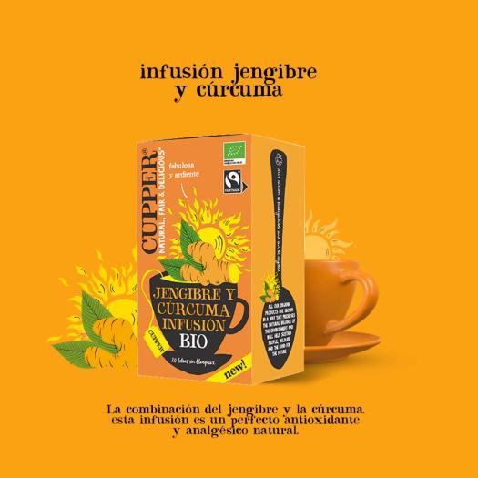 Infusión de Jengibre y Cúrcuma Cupper Bio 20 bolsitas