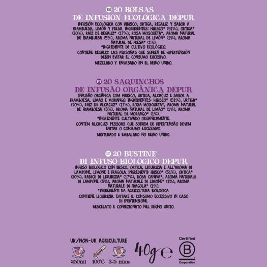 Infusión Depur con Hibisco Ortiga y Regaliz Cupper Bio 20 bolsitas