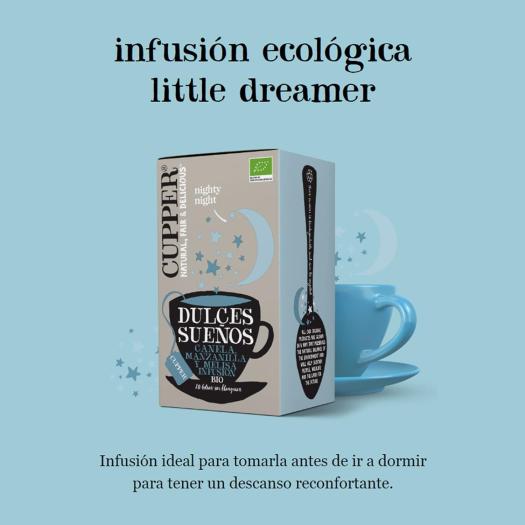 Infusión Dulces Sueños con Canela Manzanilla y Melisa Cupper Bio 20 bolsitas