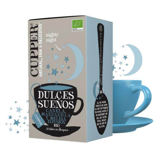 Infusión Dulces Sueños con Canela Manzanilla y Melisa Cupper Bio 20 bolsitas