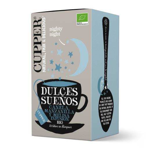 Infusión Dulces Sueños con Canela Manzanilla y Melisa Cupper Bio 20 bolsitas