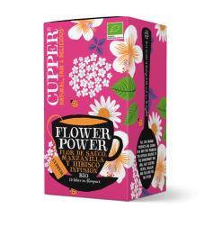 Infusión Flower Power con Flor de Sauco Manzanilla e Hibisco Cupper Bio 20 bolsitas