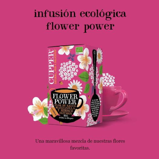 Infusión Flower Power con Flor de Sauco Manzanilla e Hibisco Cupper Bio 20 bolsitas