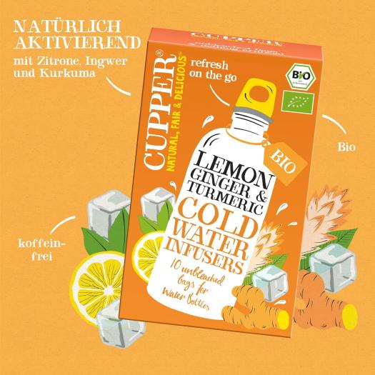 Infusión Fría con Limón Jengibre y Cúrcuma Cupper Bio 10 bolsitas