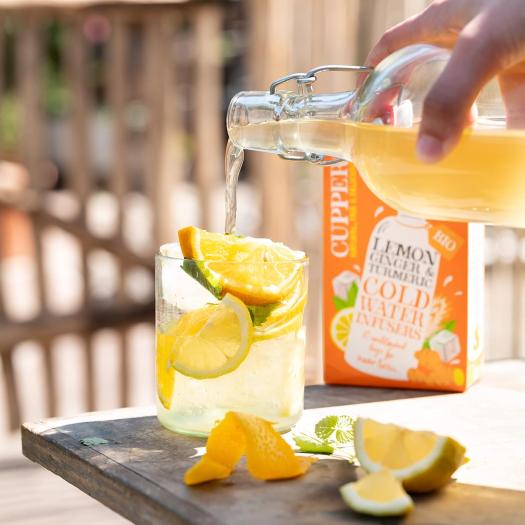 Infusión Fría con Limón Jengibre y Cúrcuma Cupper Bio 10 bolsitas