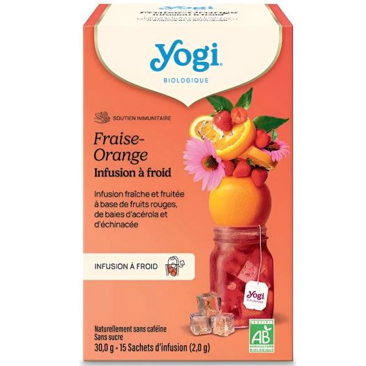 Infusión Fria Fresa y Naranja Yogi Tea Bio 15 Bolsitas 30g
