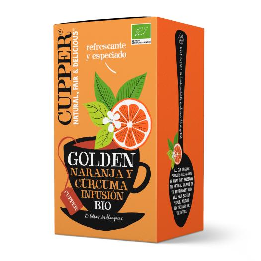 Infusión Golden con Naranja y Cúrcuma Cupper Bio 20 bolsitas