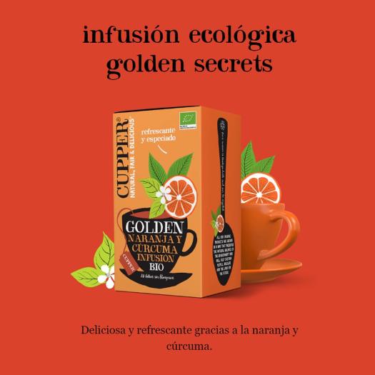 Infusión Golden con Naranja y Cúrcuma Cupper Bio 20 bolsitas