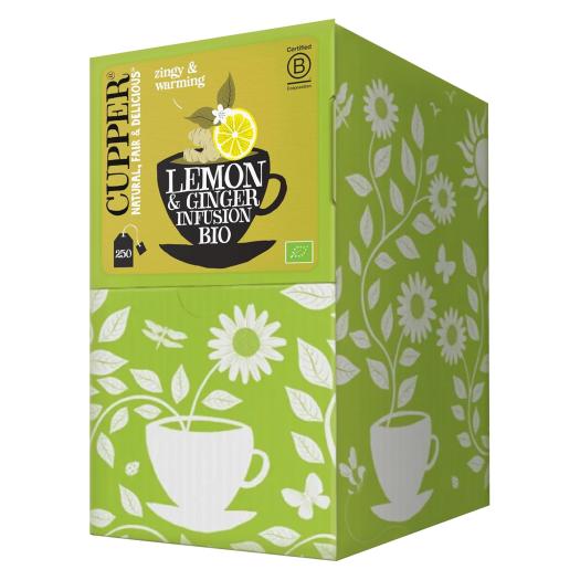 Infusión Limón y Jengibre Cupper Bio 250 bolsitas