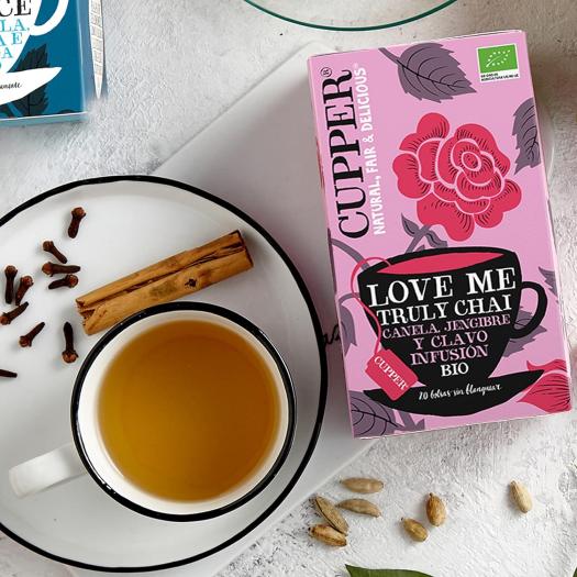 Infusión Love Me con Canela Jengibre y Clavo Cupper Bio 20 bolsitas