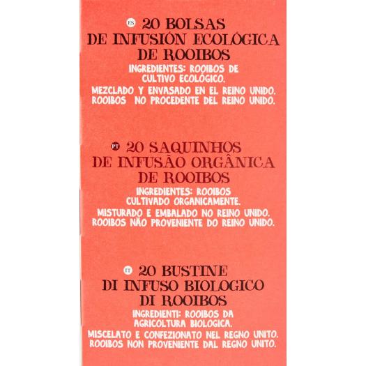 Infusión Original Rooibos Cupper Bio 20 bolsitas