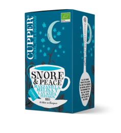 Infusión Snore & Peace con Manzanilla, Melisa y Lavanda Cupper Bio 20 bolsitas