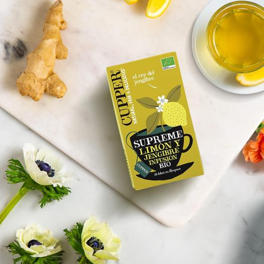 Infusión Supreme con Limón y Jengibre Cupper Bio 20 bolsitas