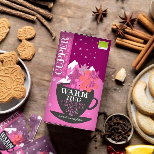 Infusión Winter Warm Hug Frutos Rojos Canela y Anís Cupper Bio 20 bolsitas