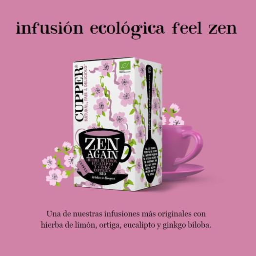Infusión Zen Again con Hierba de Limón Eucalipto y Ginko Cupper Bio 20 bolsitas