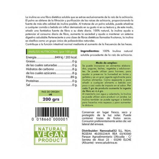Inulina de Achicoria en Polvo Bio 200g