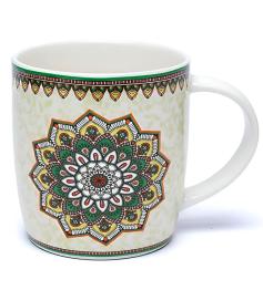 Juego de Taza de Té con Infusor Mandala Verde 400ml