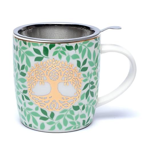 Juego de Taza de Té con Infusor Árbol de la Vida con Tapa 400ml