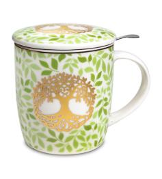 Juego de Taza de Té con Infusor Árbol de la Vida con Tapa 400ml