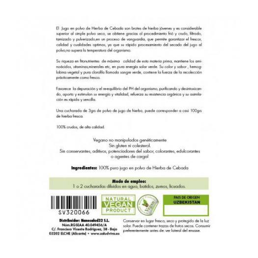 Jugo de Hierba de Cebada en Polvo Bio 100g