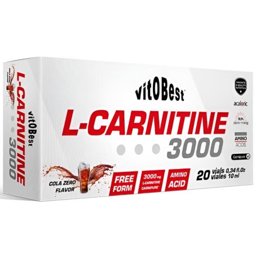 L-Carnitine 3000 Cola Zero Vitobest 20 Viales de 10ml