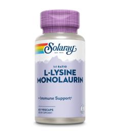 L-Lysine Monolaurin L-Lisina y Monolaurina Solaray 60 Vegcaps