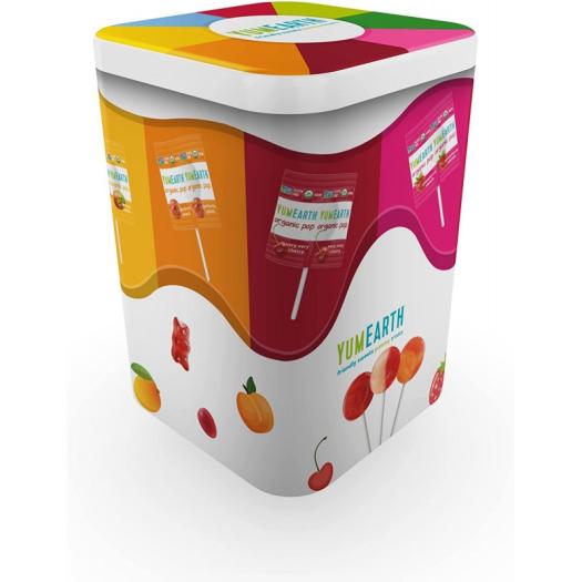 Lata Piruletas Veganas de Frutas 8 Sabores Bio YumEarth 50ud