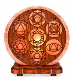 Lámpara de Sal del Himalaya Chakras