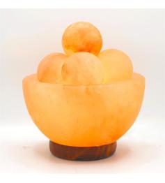 Lámpara de Sal del Himalaya Cuenco 5 Bolas